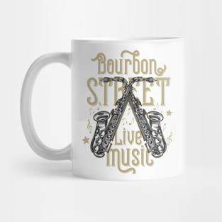 "Bourbon Street Live Music" Saxophone Mug